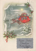 Neujahr Weihnachten PFERD Vintage Ansichtskarte Postkarte CPSM #PAS987.DE - Nouvel An