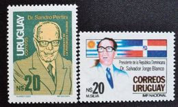 1986 URUGUAY Mnh - President Italia Sandro Pertini- República Dominicana Salvador Blanco - Flag Bandera - Yvert 1201/2 - Uruguay