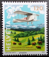 Switzerland 2024, 100 Years La Caquerelle-Lausanne Special Flight, MNH Single Stamp - Nuevos