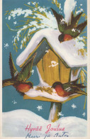 Neujahr Weihnachten VOGEL Vintage Ansichtskarte Postkarte CPA #PKE842.DE - Neujahr