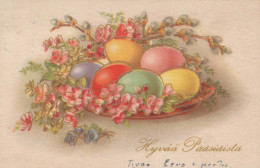 OSTERN FLOWERS EI Vintage Ansichtskarte Postkarte CPA #PKE154.DE - Easter