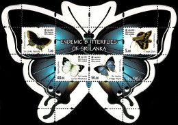 SRI LANKA 2022 Mi BL 228 BUTTERFLIES MINT MINIATURE SHEET ** - Butterflies