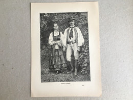 Hungary Romania - Erdely Siebenburgen Transilvania Szekelyfold Szekely Matkapar Types Costumes Type Ca. 1895 - Print - Roemenië