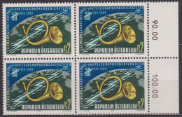 1969 , Mi 1316 ** (2) -  4er Block Postfrisch - 50 Jahre Gewerkschaft Der PTT - Bediensteten - Unused Stamps