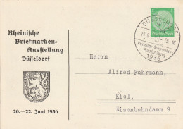 Allemagne Entier Postal Illustré Düsseldorf 1936 - Entiers Postaux Privés