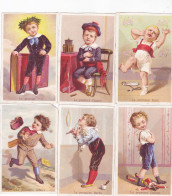 Serie De 6 Chromos / Decoupis De 1890 - Ma 1ere Fois - Enfants - Autres & Non Classés