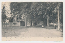 28- PBK Bergen Op Zoom 1910 - Woudsche Plantage Beukendreef - Grootrond Treinstempel: Breda - Vlissingen - Bergen Op Zoom