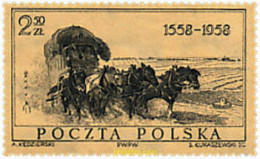 57117 MNH POLONIA 1958 EXPOSICION DEL 4 CENTENARIO DEL CORREO - Ongebruikt