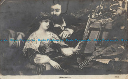 R128008 Old Postcard. Woman And Man. B. Hopkins - World