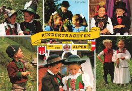 FOLKLORE - Costumes - Kindertrachten Aus Den Alpen - Animé - Carte Postale - Costumes