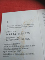 Doodsprentje Maria Marien / Hamme 14/4/1915 - 2/11/1987 ( Urbain Schoof ) - Religion &  Esoterik