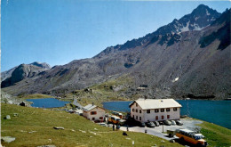 Flüela-Paßhöhe Mit Flüela-Schwarzhorn (183) * 9. 8. 1966 - Postautobusse, Autos - Davos