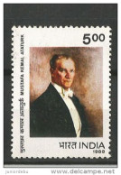 India - 1989 - Mustafa Kemal Ataturk   ( Turkish Statesman )  - MNH ( OL 13/06/2013) - Unused Stamps