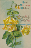 R128167 Greeting Postcard. Best Birthday Wishes. Yellow Roses. 1914 - World