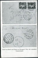 Schweiz Suisse 1915: Bild-PK CPI " Zensur Petrograd > Paris" Mit Sonderstempel ZÜRICH 12.V.15 BRIEFMARKENAUSSTELLUNG - Enteros Postales