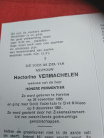 Doodsprentje Hectorina Vanmachelen / Hamme 26/11/1898 Sint Niklaas 9/12/1981 ( Honeré Permentier ) - Godsdienst & Esoterisme