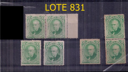 ARGENTINA 1877/87 PROCERES GJ 53/53A VICENTE LOPEZ HAY NUEVOS CON GOMA Y CON RATROS DE BISAGRA - Unused Stamps