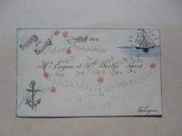 VIEUX PAPIERS - CARTE DE VISITE ILLUSTREE : Souvenir De CHERBOURG - VALOGNES 1914 - Visiting Cards