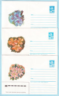 USSR 1987.0205. Flowers. Prestamped Covers (3), Unused - 1980-91