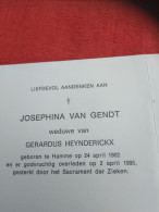 Doodsprentje Josephina Van Gendt / Hamme 24/4/1902 - 2/4/1995 ( Gerardus Heynderickx ) - Religion & Esotérisme