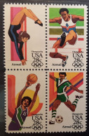 USA ETATS UNIS 1984 Bloc De 4 Se Tenant OLYMPICS LOS ANGELES 84 JO Football Basket Ball Athletics Gym Neuf ** MNH TB - Ete 1984: Los Angeles