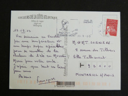 SAINT JEAN DE MONTS - VENDEE - FLAMME SUR MARIANNE LUQUET - EFFET DE VAGUE - Mechanical Postmarks (Advertisement)