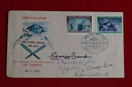 Signed By 5 Climbers Everest 1953 Band Wylie Gregory Lowe Wesmacott Himalaya Mountaineering Escalade  Alpiniste - Sportspeople