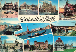 ITALIE - Souvenir D'Italie - Multi-vues De Différents Monuments - Animé - Carte Postale Ancienne - Other & Unclassified