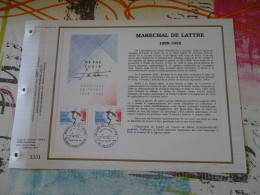 Tirage Limité Classeur Timbre Premier Jour  C.E.F Maréchal De Lattre1989 - Postdokumente
