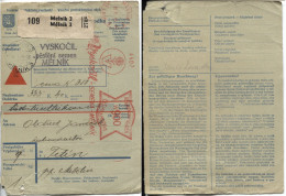 Böhmen Und Mähren Absenderfreistempel Melnik3 Nachnahme-Paketkarte Vyskocil 16.1.45 - Brieven En Documenten