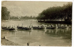 Carte Photo - Manoeuvre Du Génie Sur L'Isère, Voir Verso, Texte En Morse, Circulé Sans Date, Signé Henri Michel - Manoeuvres