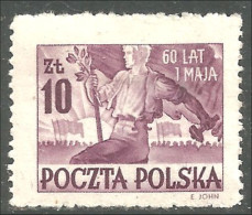 XW01-2376 Pologne 60 Ans Fête Travail Labour Day Hammer Flag Drapeau Marteau MH * Neuf - Usados