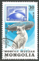 XW01-2317 Mongolia Zeppelin Ballon Loup Renard Fox Fuchs Zorro Volpe - Perros