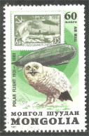 XW01-2316 Mongolia Zeppelin Ballon Hibou Chouette Owl Eule Gufo Buho - Uilen