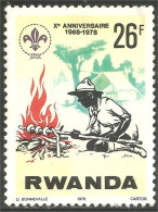 XW01-2234 Rwanda Scout Scoutisme Scoutism Pathfinder Feu Fire Feuer Camping No Gum Sans Gomme - Gebruikt