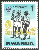 XW01-2232 Rwanda Scout Scoutisme Scoutism Pathfinder Drapeau Flag No Gum Sans Gomme - Gebruikt