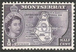 XW01-2114 Montserrat Map Colony Carte Colonie Ile Island Insel Elizabeth II - Aardrijkskunde