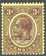 XW01-2078 Jamaica War Stamp 3d Violet On Yellow MNH ** Neuf SC - Jamaïque (...-1961)