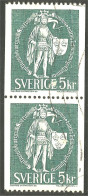 XW01-2072 Sweden Armoiries Great Seal Sceau St Erik Banner Shield Bouclier Bannière Etendard Pair Paire - Stamps