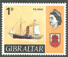 XW01-2889 Gibraltar Bateau Vapeur Steam Ship Boat Schiff S.S. ARAB Vapeur Steam MNH ** Neuf SC - Bateaux