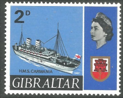 XW01-2890 Gibraltar Bateau Vapeur Steam Ship Boat Schiff H.M.S. CARMANIA. MNH ** Neuf SC - Bateaux