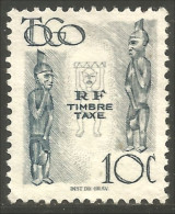 XW01-2829 Togo Timbre Taxe Postage Due 10c Bleu Blue Sans Gomme - Togo (1960-...)