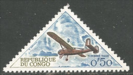 XW01-2817 Congo Aviation Airplane Avion Flugzeug Aereo Sans Gomme - Posta