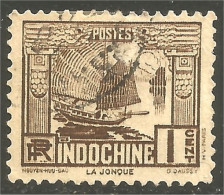 XW01-2704 Indochine 1931 1c Jonque Junk Bateau Boat Sailing Ship Voiler Schiff - Usati