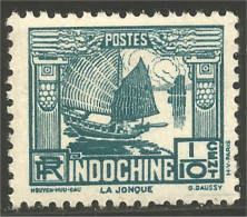 XW01-2705 Indochine 1931 1/10 Cent Jonque Junk Bateau Boat Sailing Ship Voiler Schiff MNH ** Neuf SC - Schiffe