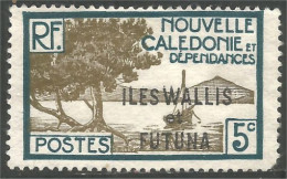 XW01-2684 Wallis Et Futuna 5c Surcharge Baie Pointe Palétuviers Bay Sans Gomme - Usados