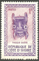 XW01-2665 Cote Ivoire 1f Masque Guéré Mask Sans Gomme - Ungebraucht