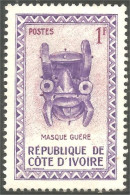 XW01-2666 Cote Ivoire 1f Masque Guéré Mask Sans Gomme - Kostums