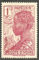 XW01-2652 Cote Ivoire 1c Femme Baoulé Woman Hairdress Coiffure Sans Gomme - Sonstige & Ohne Zuordnung