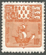 XW01-2622 Saint Pierre Miquelon Lion Leone Lowe Bateau Voilier Sailing Ship Shiff Sans Gomme - Schiffe